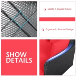 Tangkula Patio Rattan Daybed With 4 Pillows Cushioned Sofa For Outdoor -Crosley shop GUEST d347f78c 8d98 4b31 a021 69557cd44593