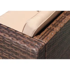 4pc Wicker Patio Sectional Seating Set With Cushions - Natural - GODEER -Crosley shop GUEST d382d1e0 cc19 461c 83b2 425f67c02f37