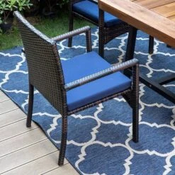 6pc Patio Dining Set With Acacia Wood Table & Bench And 4 PE Rattan Chairs - Captiva Designs -Crosley shop GUEST d3c4036b 406f 4680 a8e2 4f35a4163ab7
