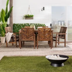 7pc Slatted Chevron Acacia Patio Dining Set - Saracina Home 15 7pc Slatted Chevron Acacia Patio Dining Set - Saracina Home -Crosley shop GUEST d42c9ba6 8f73 42ba b741 56bbdb1a1810