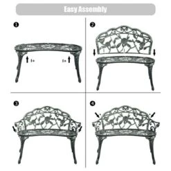 Costway Patio Garden Bench Chair Style Porch Cast Aluminum Outdoor Rose Antique Green 15 Costway Patio Garden Bench Chair Style Porch Cast Aluminum Outdoor Rose Antique Green -Crosley shop GUEST d494d853 8162 4d23 9ff5 81cf95ddf2a8
