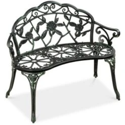 Best Choice Products Outdoor Bench Steel Garden Patio Porch Furniture W/ Floral Accent, Antique Finish -Crosley shop GUEST d515f757 533e 4bc4 a6fb ad19b07175d0