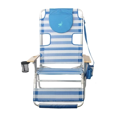 Ostrich 3-N-1 Altitude Outdoor Reclining Patio Beach Lounge Chair, Blue (3 Pack) 2 Ostrich 3-N-1 Altitude Outdoor Reclining Patio Beach Lounge Chair, Blue (3 Pack) - Image 2