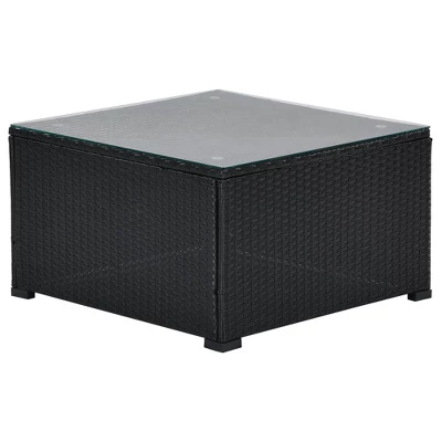 10pc Wicker Patio Sectional Seating Set With Cushion - Black/Beige - GODEER 6 10pc Wicker Patio Sectional Seating Set With Cushion - Black/Beige - GODEER - Image 6