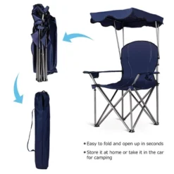 Costway Portable Folding Beach Canopy Chair W/ Cup Holders Bag Camping Hiking Outdoor -Crosley shop GUEST d5d3ce98 ea76 4814 95f2 f04bdbdff7dc