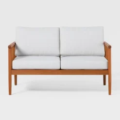 Saracina Home Modern Boho Eucalyptus Spindle Outdoor Bench With Cushions -Crosley shop GUEST d6e5bf33 7ac9 4431 ad4f 9ccf6ab27fb8