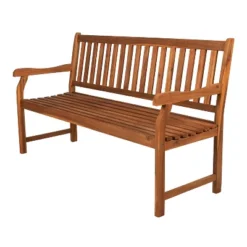 Laurel 3-Seat Slat-Back Acacia Wood Outdoor Garden Patio Bench - JONATHAN Y -Crosley shop GUEST d7222656 73c7 4561 a73e a214c669e55a