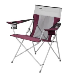 CORE Portable Heavy-Duty Folding Chair With Cooling Mesh Back And Carrying Storage Bag For Outdoor Sporting Events Or Camping Trips, Wine (6 Pack)