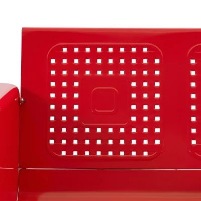 Bates Outdoor Loveseat Glider - Bright Red - Crosley 7 Bates Outdoor Loveseat Glider - Bright Red - Crosley - Image 7