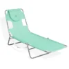 Camco Ostrich Chaise Lounge Outdoor Portable Folding 4-Position Recliner Chair For Beach, Patio, Camp, & Pool With Carrying Strap, Teal (3 Pack)
