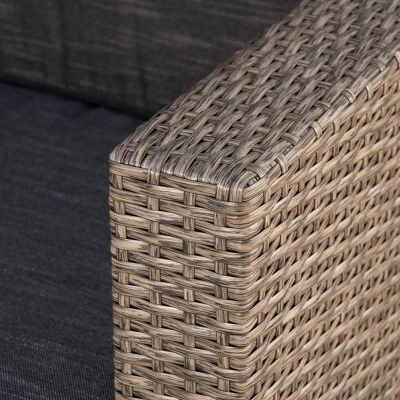 Puerta Wicker Loveseat Gray/Black - Christopher Knight Home 3 Puerta Wicker Loveseat Gray/Black - Christopher Knight Home - Image 3