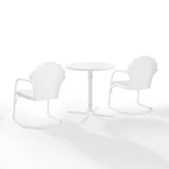 Tulip 3pc Outdoor Bistro Set With Table & 2 Chairs - White - Crosley -Crosley shop GUEST dcdebfbd 9bcc 4e50 bcc8 aab952bd2541