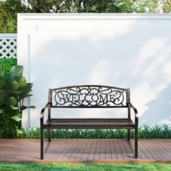 Costway Garden Bench Outdoor Furniture Porch Path Loveseat Chair -Crosley shop GUEST dd466149 0583 4889 bd46 da4da01c0158