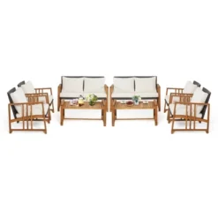 Costway 8PCS Patio Mix Brown Wicker Sofa Set Acacia Wood Frame With Seat & Back Cushions 12 Costway 8PCS Patio Mix Brown Wicker Sofa Set Acacia Wood Frame With Seat & Back Cushions -Crosley shop GUEST de7afb3b d15b 4c45 af6c 504441aeac83