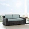 Beaufort Outdoor Wicker Loveseat - Mist - Crosley