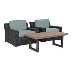 Beaufort 3pc Outdoor Wicker Seating Set With Coffee Table - Mist - Crosley 9 Beaufort 3pc Outdoor Wicker Seating Set With Coffee Table - Mist - Crosley -Crosley shop GUEST df4ef26f 4779 43f0 839e d41e1ef6841e