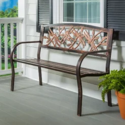 Evergreen Dragonfly Metal Garden Bench, Bronze -Crosley shop GUEST dfb71f35 1d27 4e4c 92ad 2c277dd5b722