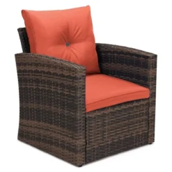 6pc Wicker Outdoor Conversation Set With Cushions - Orange - EDYO LIVING -Crosley shop GUEST e0217f03 7c21 4a9a b0ac f872ef404259