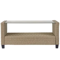 4pc Wicker Patio Conversation Set With Cushions - Beige/Brown - GODEER -Crosley shop GUEST e0cba2bb e786 4c6b 879a d4e0643f10e3