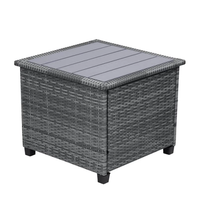 8pc Wicker Patio Conversation Set With Cushions - Gray - GODEER 3 8pc Wicker Patio Conversation Set With Cushions - Gray - GODEER - Image 3