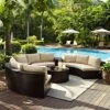 Catalina 6pc Outdoor Wicker Sectional Set - Sand/Brown - Crosley
