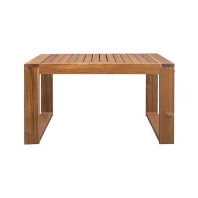 3pc Outdoor Acacia Wood Sectional Conversation Set With Cushions - Gray - GODEER 15 3pc Outdoor Acacia Wood Sectional Conversation Set With Cushions - Gray - GODEER - Image 15