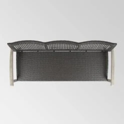 Hampton Wood & Wicker Sofa - Light Gray/Black - Christopher Knight Home -Crosley shop GUEST e2e1e6f3 e3f8 4e09 b593 1c2693544caf