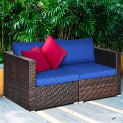 Costway 4PCS Patio Rattan Corner Sofa Sectional Furniture SetBlueBeigeNavy Cushion 16 Costway 4PCS Patio Rattan Corner Sofa Sectional Furniture SetBlueBeigeNavy Cushion -Crosley shop GUEST e3f46555 a5a5 4458 8019 cfb9d3a378e9