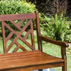 Outdoor Poplar Wood Loveseat Bench - Natural - Captiva Designs -Crosley shop GUEST e452ff88 7492 47fd b84c 5c74f3d359c9