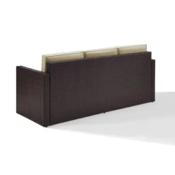 Palm Harbor Outdoor Wicker Sofa In Brown With Sand Cushions - Crosley -Crosley shop GUEST e54f7b81 e034 4fd4 a762 c31aee4c1376
