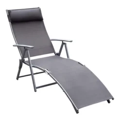 Outsunny Steel Fabric Outdoor Folding Chaise Lounge Chair Recliner With Portable Design & 7 Adjustable Backrest Positions -Crosley shop GUEST e7fd8aa9 ba1b 4a09 935e 1318b9d2f515