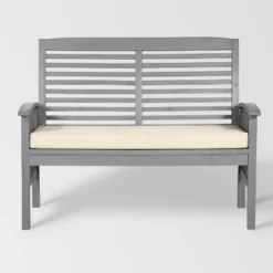 Ravenscroft Modern Boho Acacia Wood Slatted Outdoor Loveseat With Cushion - Saracina Home -Crosley shop GUEST e8cae2b6 a243 4f46 9e8c 5dc07e09595b
