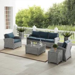 Bradenton 5pc Outdoor Wicker Sofa Set - Crosley