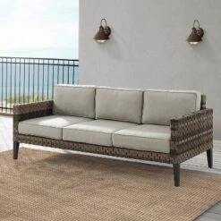 Prescott Outdoor Wicker Sofa - Crosley
