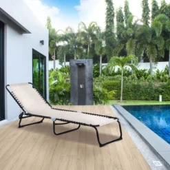 Outsunny Outdoor Folding Chaise Lounge Chair Portable Lightweight Reclining Garden Sun Lounger With 4-Position Adjustable Backrest For Patio, Deck, And Poolside -Crosley shop GUEST e9b42433 4754 436d a643 921bcce8c556