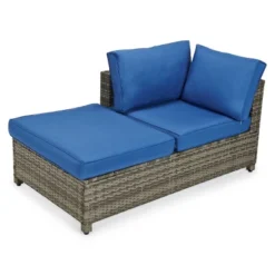 4pc Wicker Patio Sectional Seating Set - Blue - EDYO LIVING -Crosley shop GUEST ea13350c a260 4a8c 8796 48709934744b