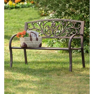Evergreen Blooming Garden Metal Bench 5 Evergreen Blooming Garden Metal Bench - Image 5