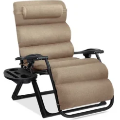 Best Choice Products Oversized Zero Gravity Chair, Folding Recliner W/ Removable Cushion, Side Tray -Crosley shop GUEST eafda4a2 e82e 40fe 98d0 991c9ddba41e