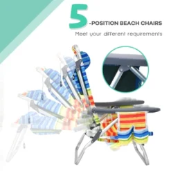 Tangkula 2 Pack Of Folding Beach Chair Portable Backpacking Chair With Cup Holder Headrest Storage Bag For Outdoor -Crosley shop GUEST eb0f6250 f7a2 4d1c a11f bb446985aea3