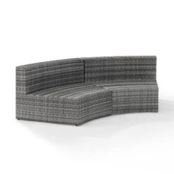 Catalina Wicker Round Sectional Sofa - Gray - Crosley -Crosley shop GUEST ec4f65ff dd4a 42aa a655 22df840b9ad8
