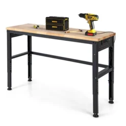 Costway 53" Adjustable Height Workbench 1760lbs Capacity Workstation W/ Power Outlets -Crosley shop GUEST ed3487db ba76 460c 9359 6a297b0fe85f
