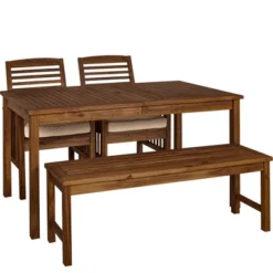 Ravenscroft 4pc Acacia Wood Patio Dining Set - Saracina Home -Crosley shop GUEST ed44c97f 3ef4 47b8 a053 68a2d0bee986