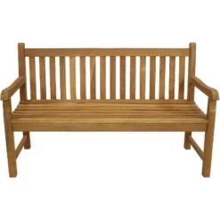Sunnydaze Decor Sunnydaze Outdoor Solid Teak Wood With Light Stained Finish Patio Garden Bench Seat - 60" - Light Brown -Crosley shop GUEST edf49076 b60d 4cd9 b3de 976d6b7dd05f