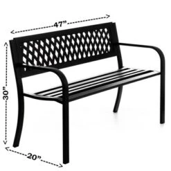 Gardenised Outdoor Steel 47 Park Bench For Yard, Patio, Garden And Deck, Black Weather Resistant Porch Bench, Park Seating 12 Gardenised Outdoor Steel 47 Park Bench For Yard, Patio, Garden And Deck, Black Weather Resistant Porch Bench, Park Seating -Crosley shop GUEST ee8dce0b b4d0 4a59 8371 2229be5648a9