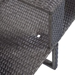 2pc Outdoor Wicker Conversation Sectional Set With Cushions & Half-Moon Side Table For Umbrella - Gray - GODEER -Crosley shop GUEST ef43478d 52bd 4f73 b54f d66cae9964bb