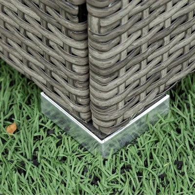 4pc Wicker Patio Conversation Seating Set With Thick Cushions - Gray - GODEER 9 4pc Wicker Patio Conversation Seating Set With Thick Cushions - Gray - GODEER - Image 9