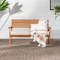 Saracina Home Mid-Century Modern Slatted Acacia Outdoor Bench -Crosley shop GUEST efaeb18d e200 4a10 9b8c 21a002f51e05