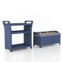 2pc Maksville Outdoor Aluminum Storage Bench & Trash Can - MiBasics -Crosley shop GUEST f00ebd00 6104 4a5f bc4e 3aa7b60487dd