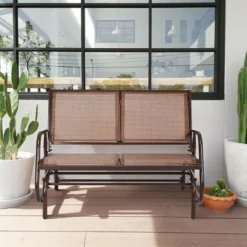 Costway Patio Swing Glider Bench Loveseat Rocking Chair Backyard Poolside -Crosley shop GUEST f10e38b0 a1bc 41c6 8420 00ad0fb2ac4a