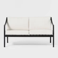 Saracina Home Mid-Century Modern Slatted Acacia Outdoor Bench With Cushions -Crosley shop GUEST f159d085 5aa2 453a a258 0e99b25d8120